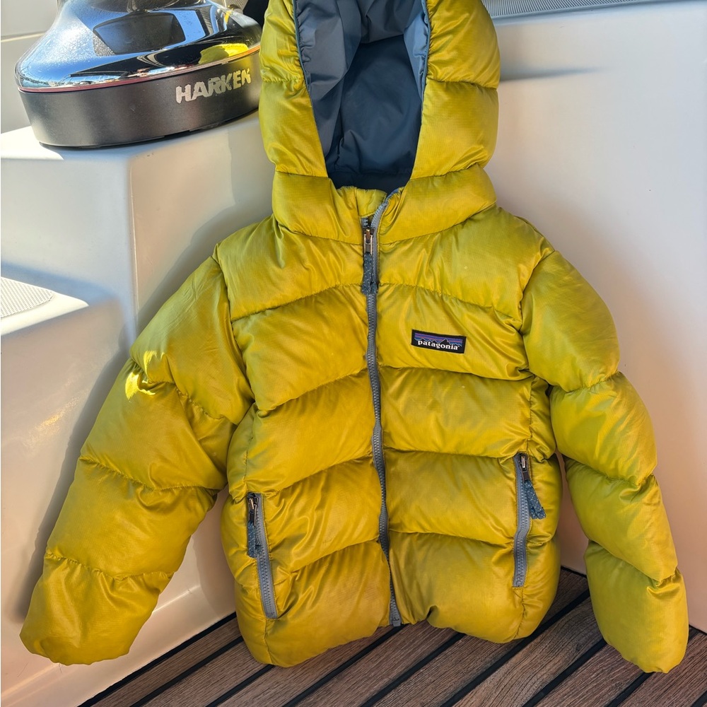 Patagonia Yellow Hooded Puffer Jacket